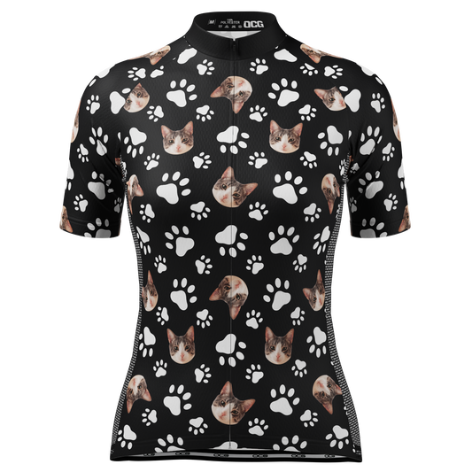 Women's Custom Pet Paws Design Personalized Short Sleeve Cycling Jersey