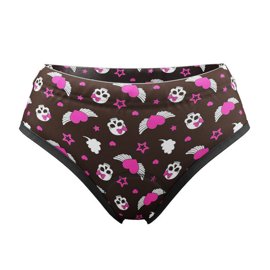 Women's Hearts and Skulls Gel Padded Cycling Underwear-Briefs