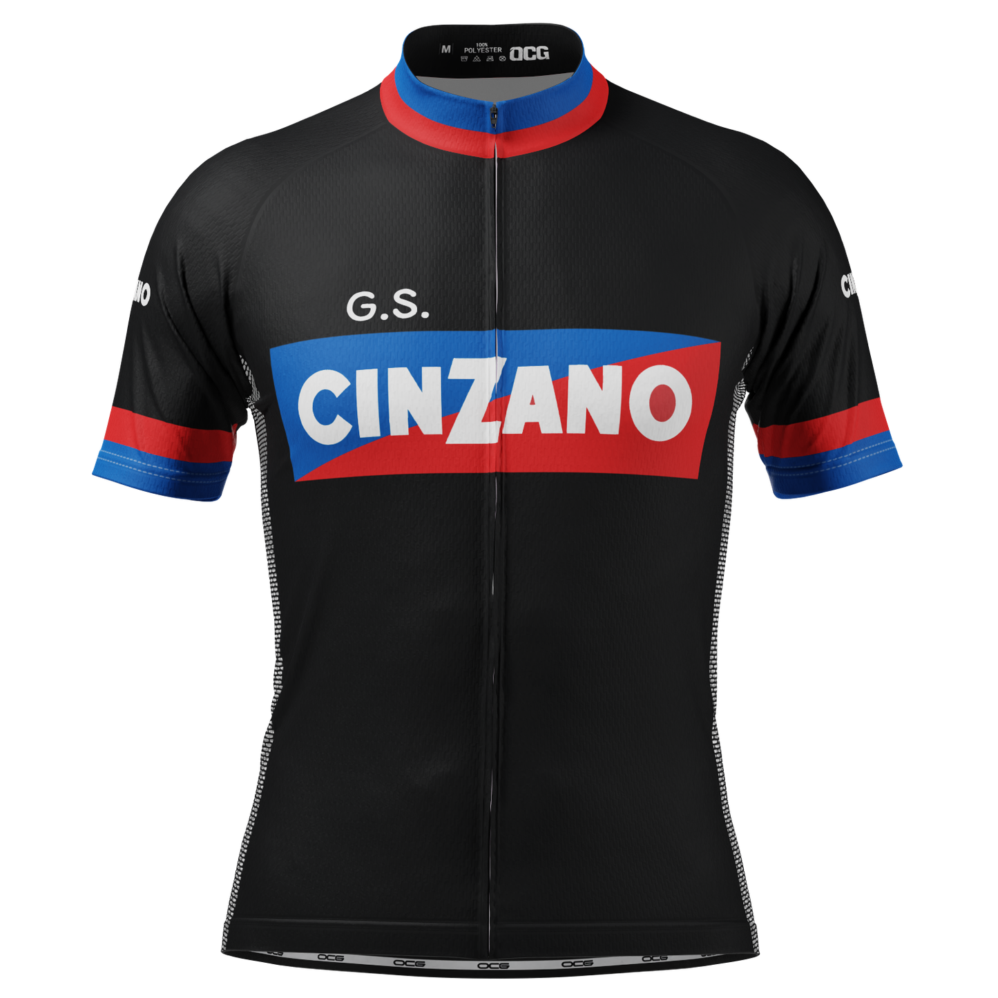 Men's Cinzano 70s and early 80s Vintage Short Sleeve Cycling Jersey