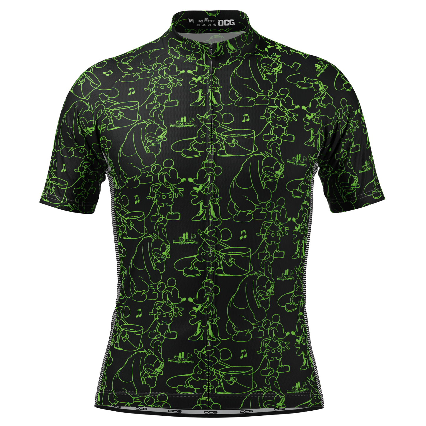 Men's Steamboat Willie Sketches Short Sleeve Cycling Jersey
