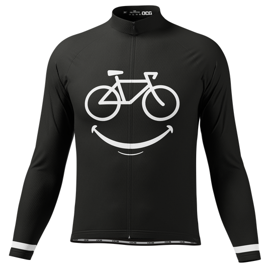 Men's Smiling Bike Long Sleeve Cycling Jersey