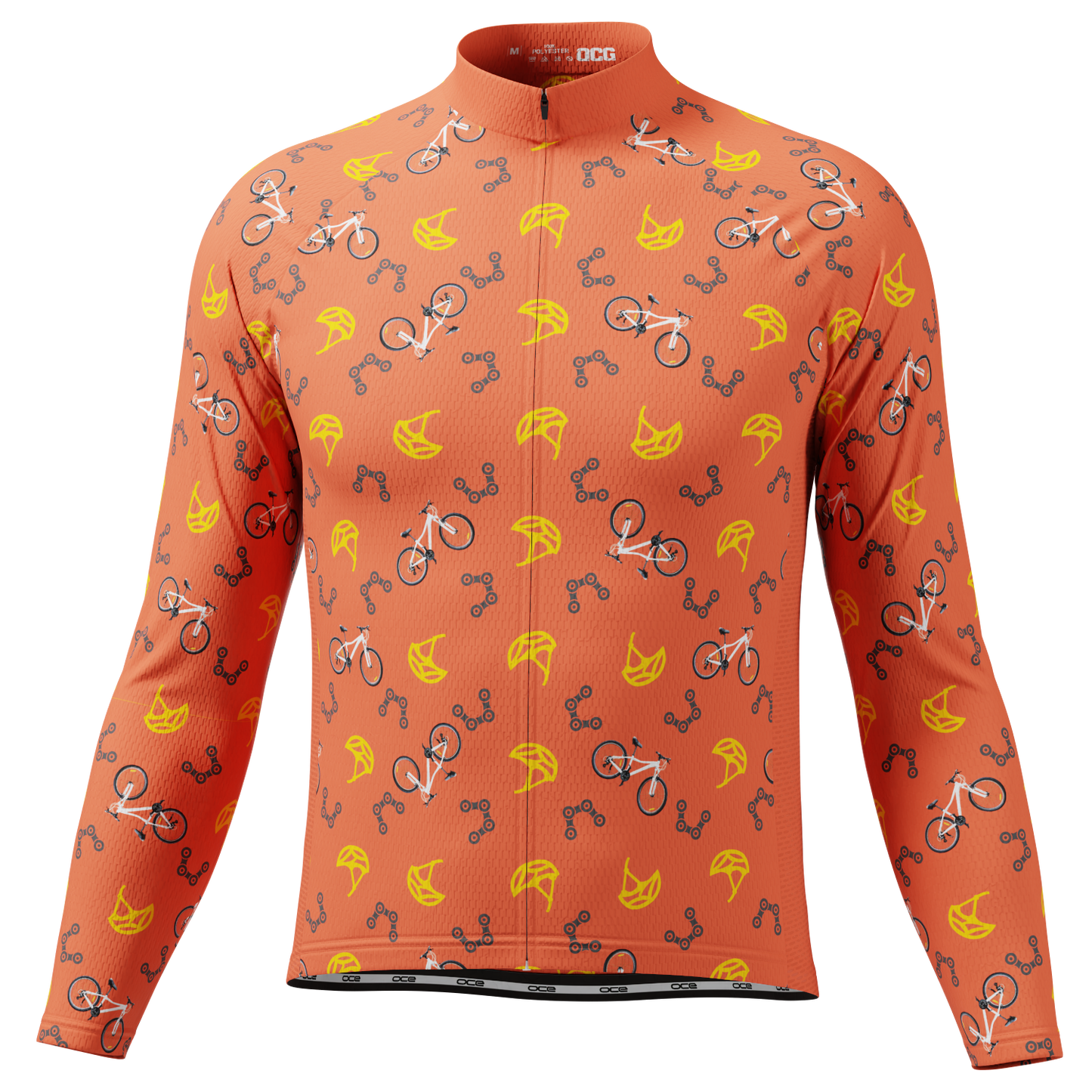 Men's Custom Bike & Helmets Design Personalized Long Sleeve Cycling Jersey