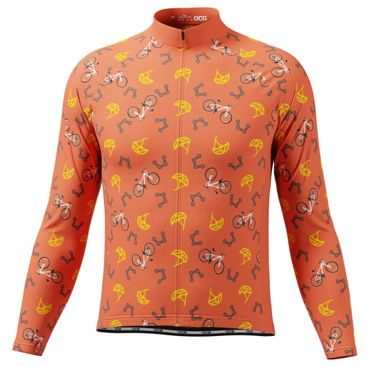 Men's Custom Bike & Helmets Design Personalized Long Sleeve Cycling Jersey