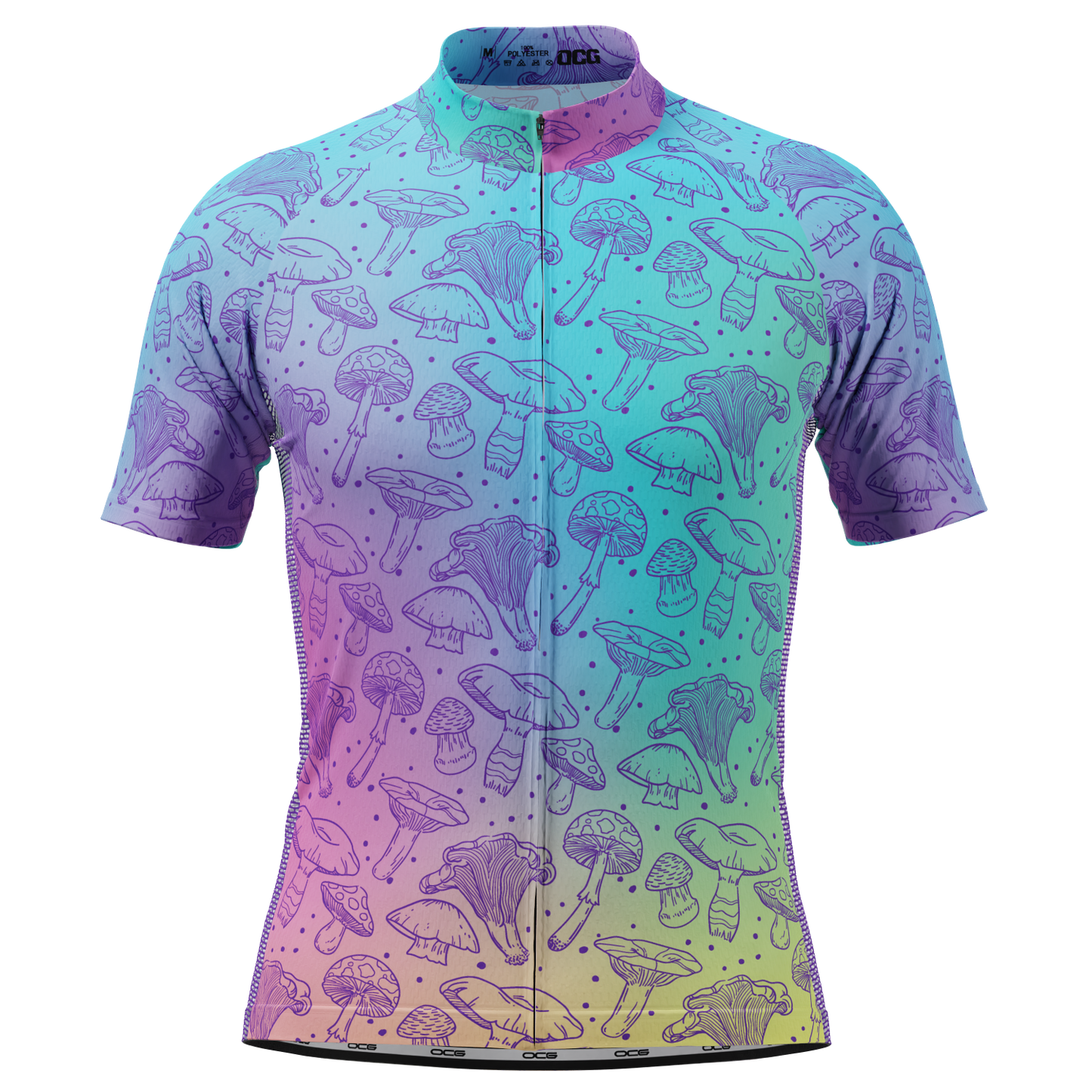 Men's Holographic Mushrooms Short Sleeve Cycling Jersey