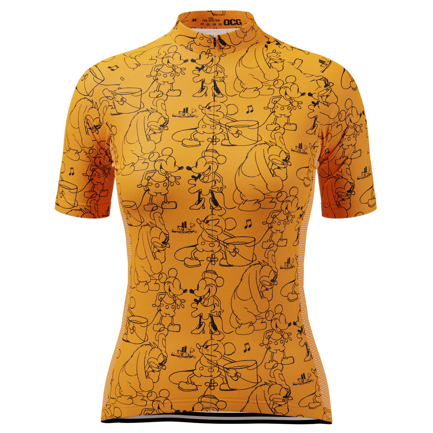 Women's Steamboat Willie Sketches Short Sleeve Cycling Jersey