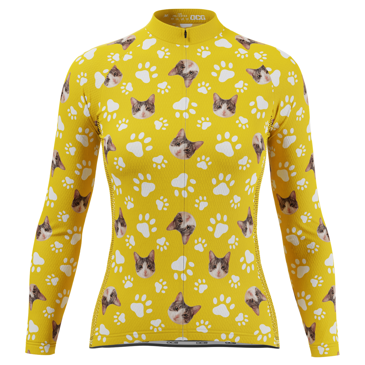 Women's Custom Pet Paws Design Personalized Long Sleeve Cycling Jersey