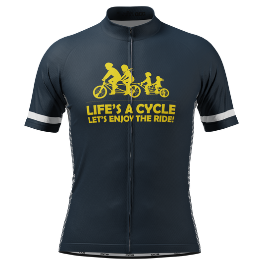 Men's Life's a Cycle, Let's Enjoy The Ride! Short Sleeve Cycling Jersey