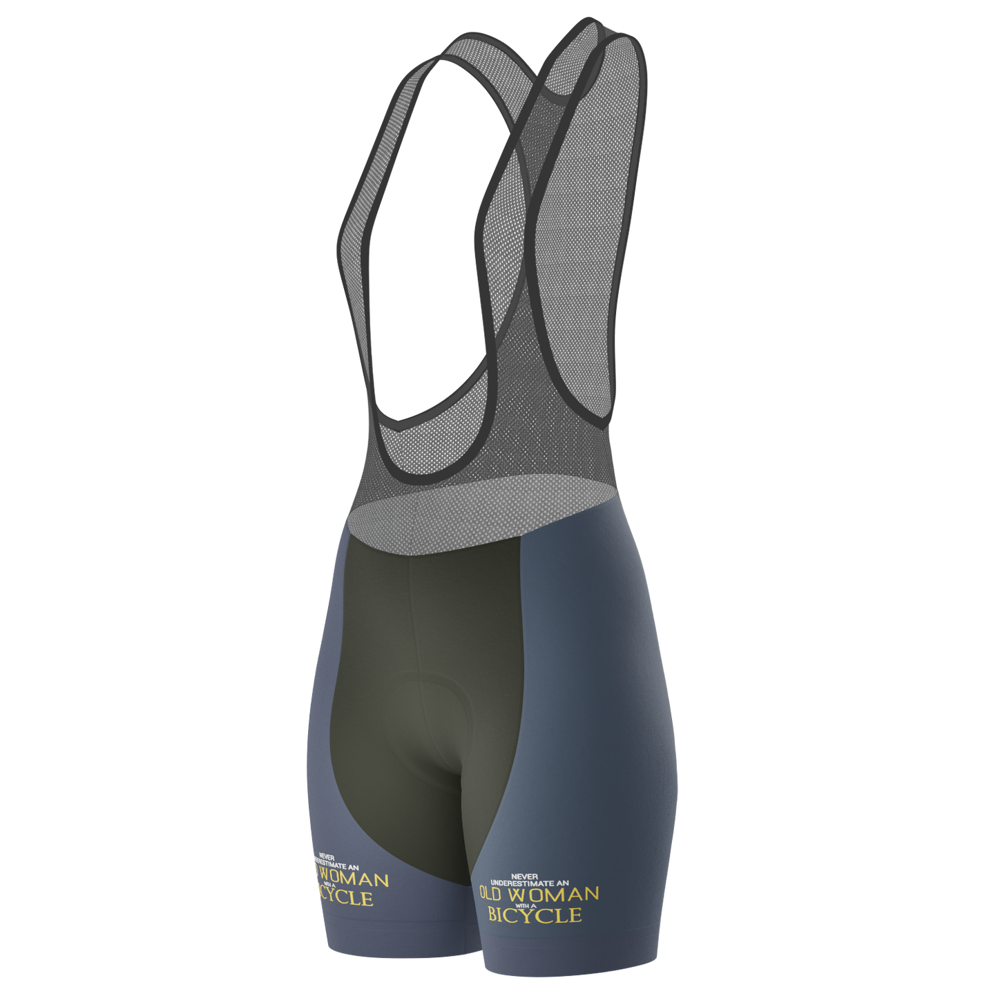 Women's Never Underestimate an Old Woman Gel Padded Cycling Bib