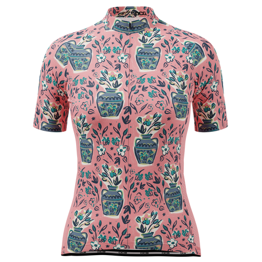 Women's Vases & Flowers Short Sleeve Cycling Jersey