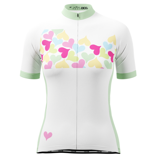 Women's Love & Hearts Short Sleeve Cycling Jersey
