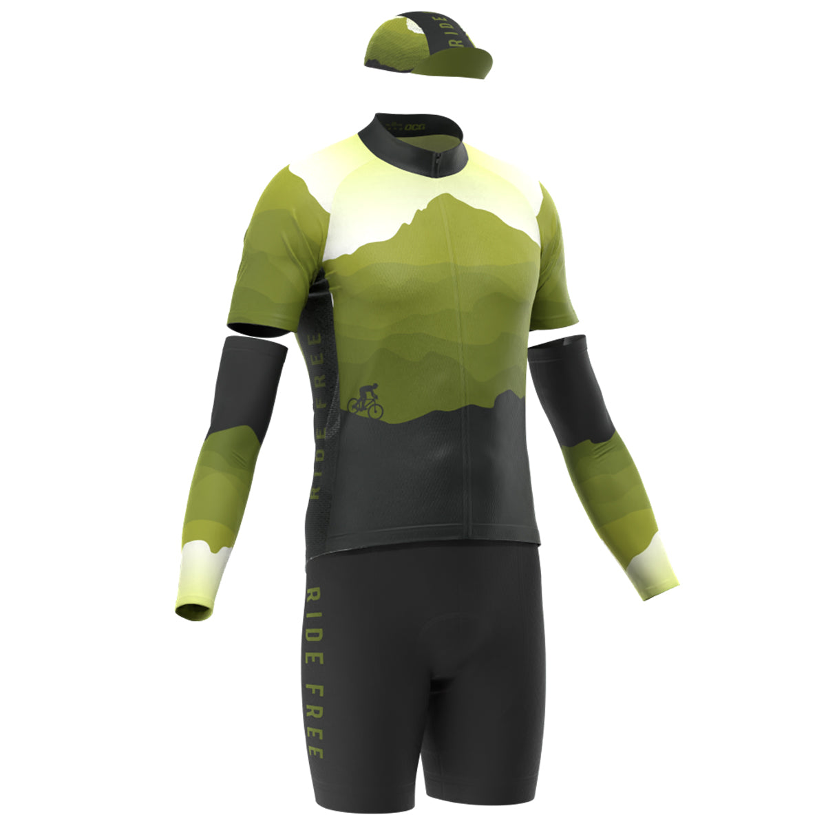 Men's Ride Free Sunset 4 Piece Cycling Kit