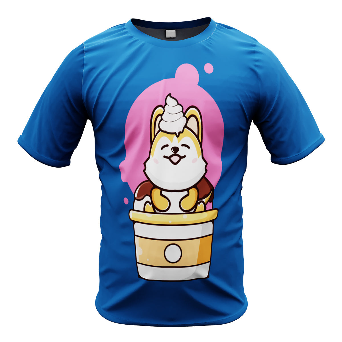Kid's Manga Cute Ice Cream Dog Short Sleeve Running Shirt