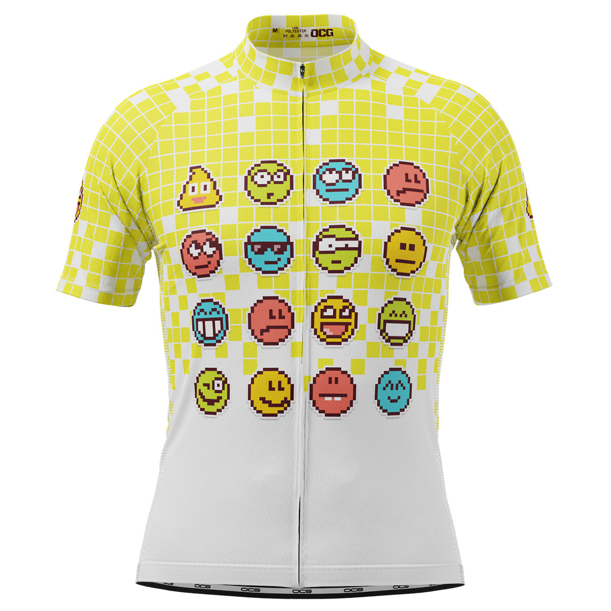Men's Pixel Mania Emoji 8 Bit Short Sleeve Cycling Jersey