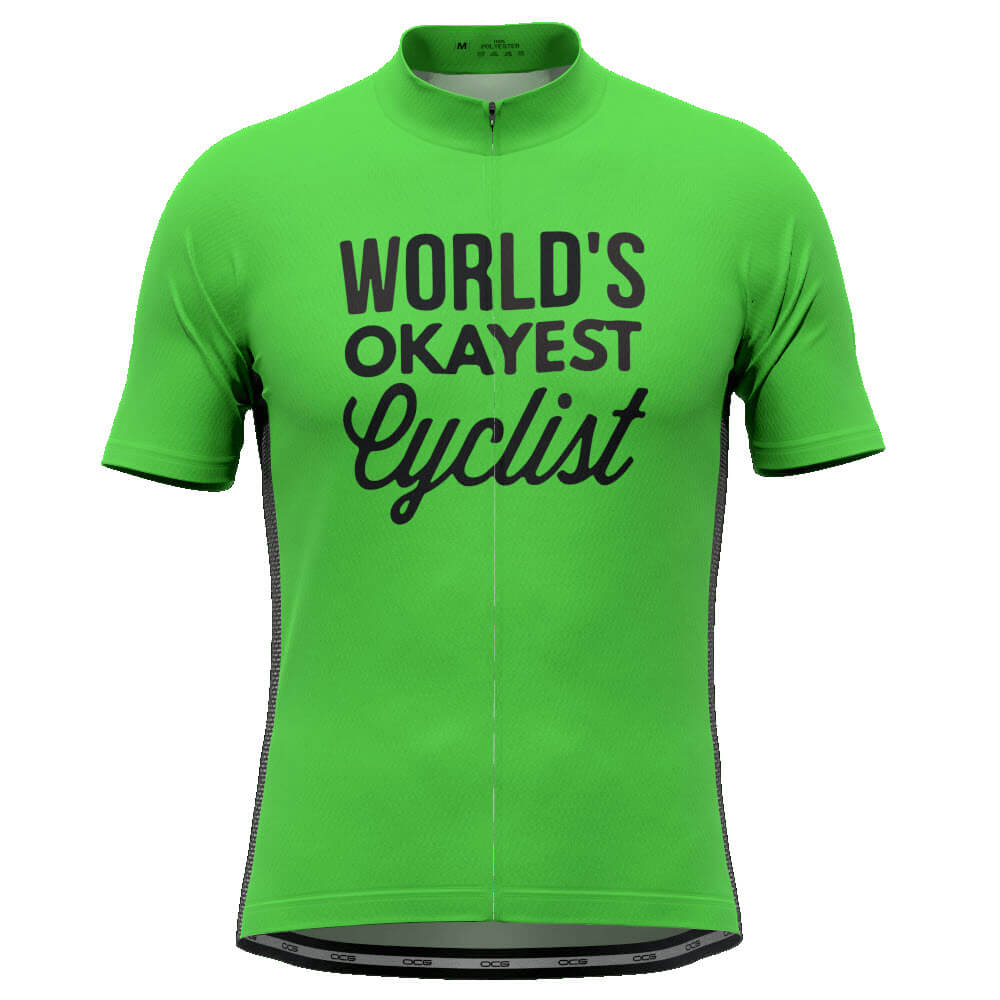 Men's World's Okayest Cyclist Short Sleeve Cycling Jersey
