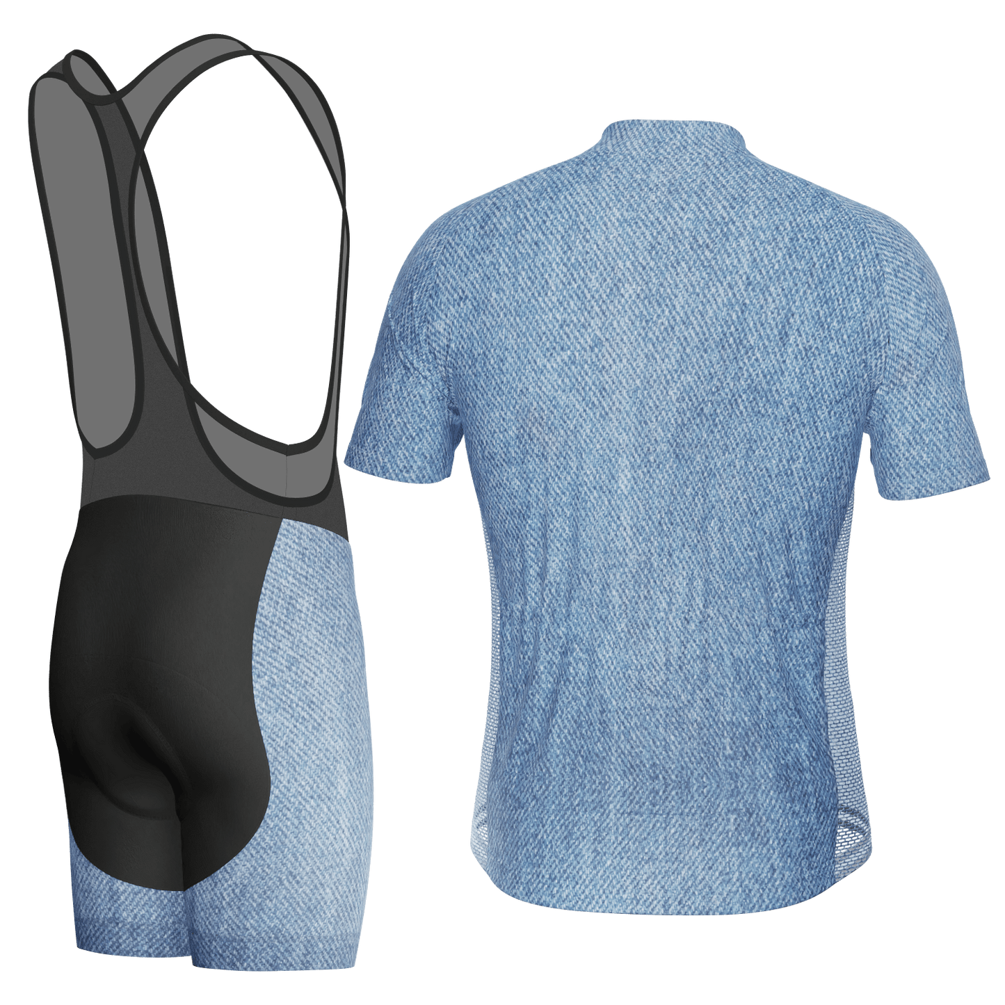 Men's Denim Short Sleeve 2 Piece Cycling Kit