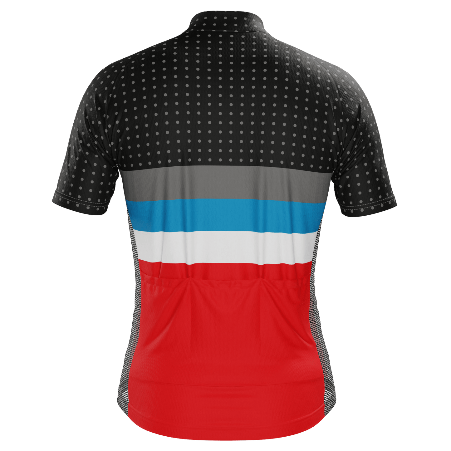 Men's Tri-Stripe Polka Dot Short Sleeve Cycling Jersey