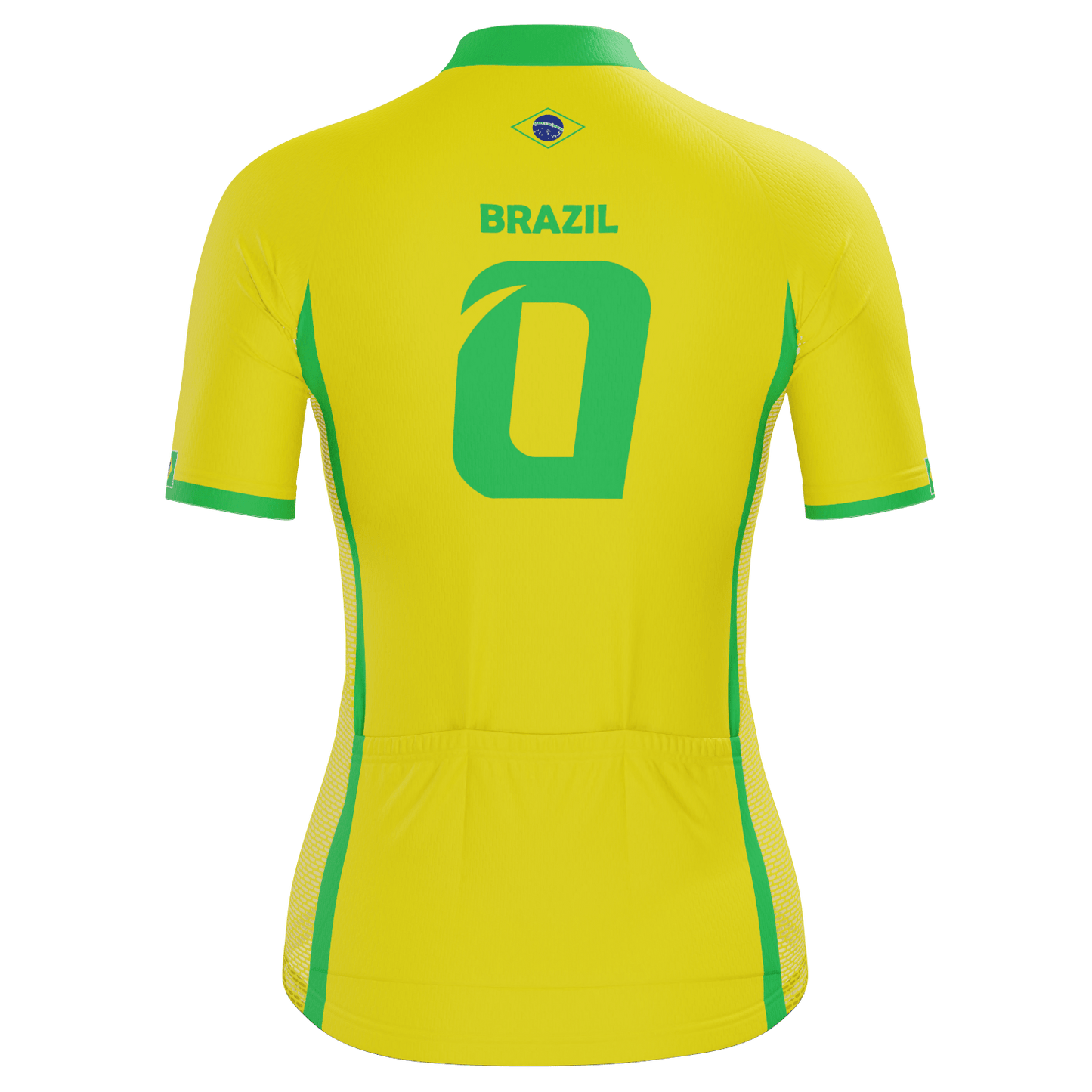 Women's Brazil Soccer Short Sleeve Cycling Jersey