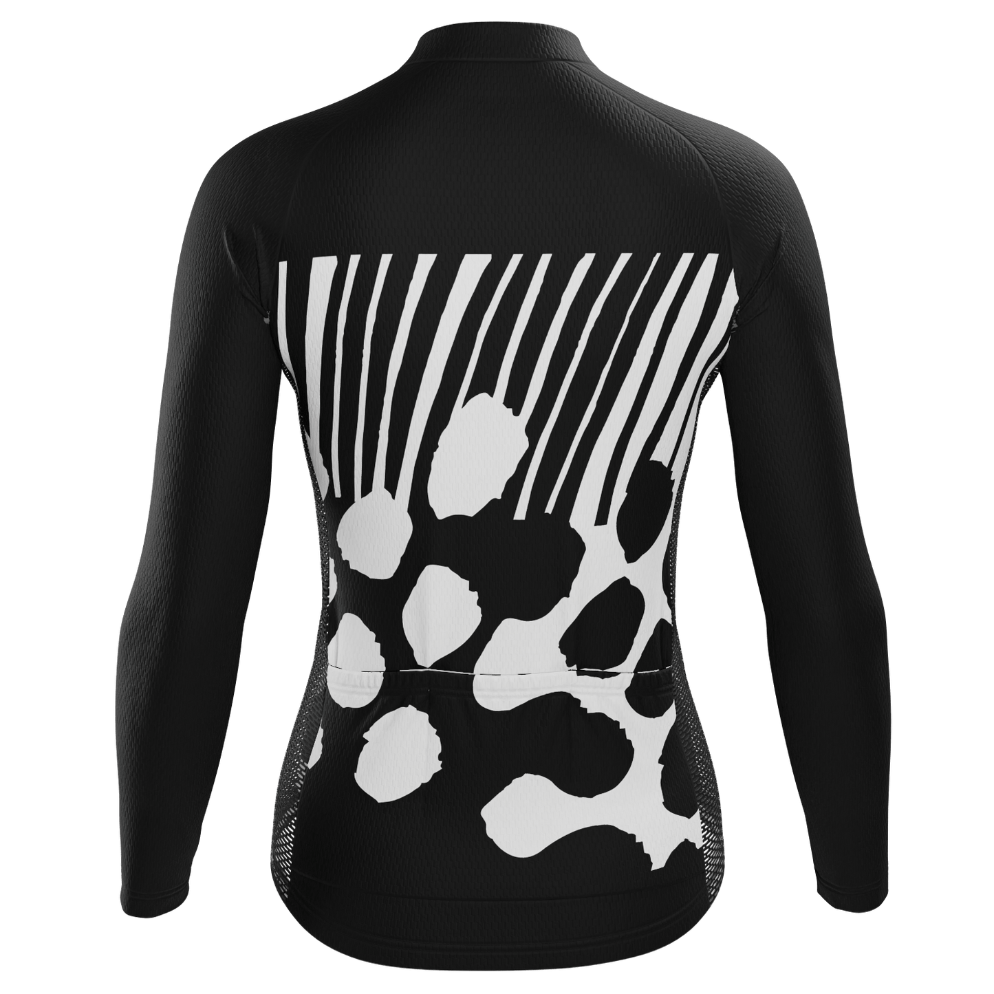 Women's Big Leopard Spots & Stripes Long Sleeve Cycling Jersey