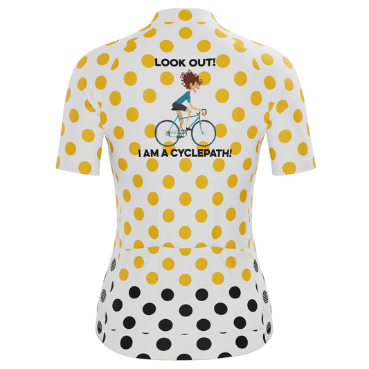 Women's Custom Look Out! I'm a Cyclepath Short Sleeve Cycling Jersey