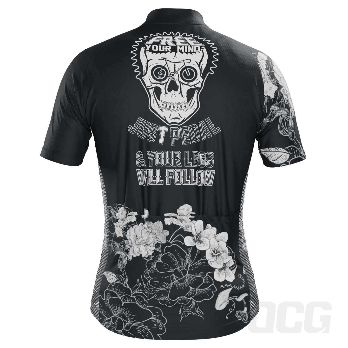 Men's Free Your Mind Skull Short Sleeve Cycling Jersey