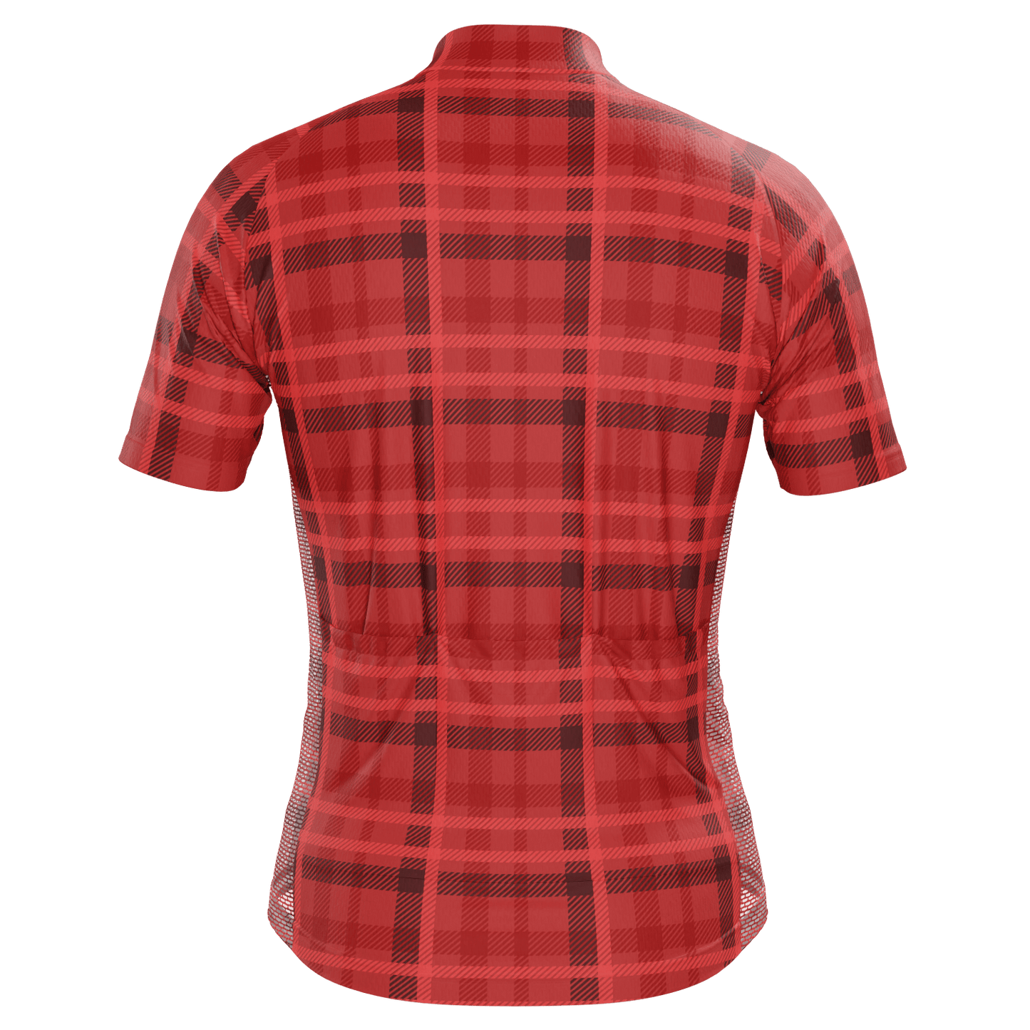 Men's Plaid Tartan Pattern Short Sleeve Cycling Jersey