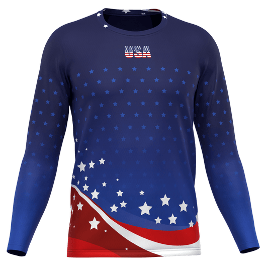 Men's American Stars and Stripes USA Icon Long Sleeve Running Shirt