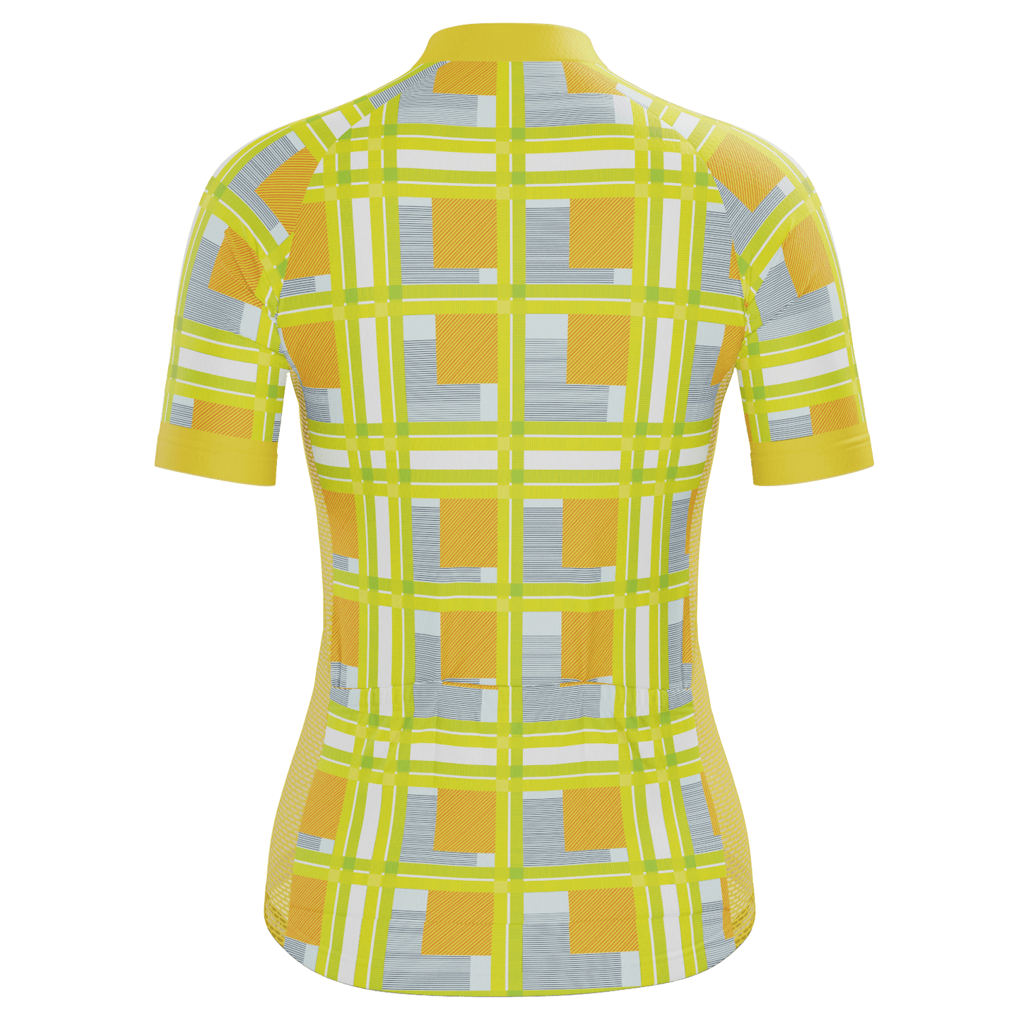 Women's Criss-Crossed Tartan Short Sleeve Cycling Jersey