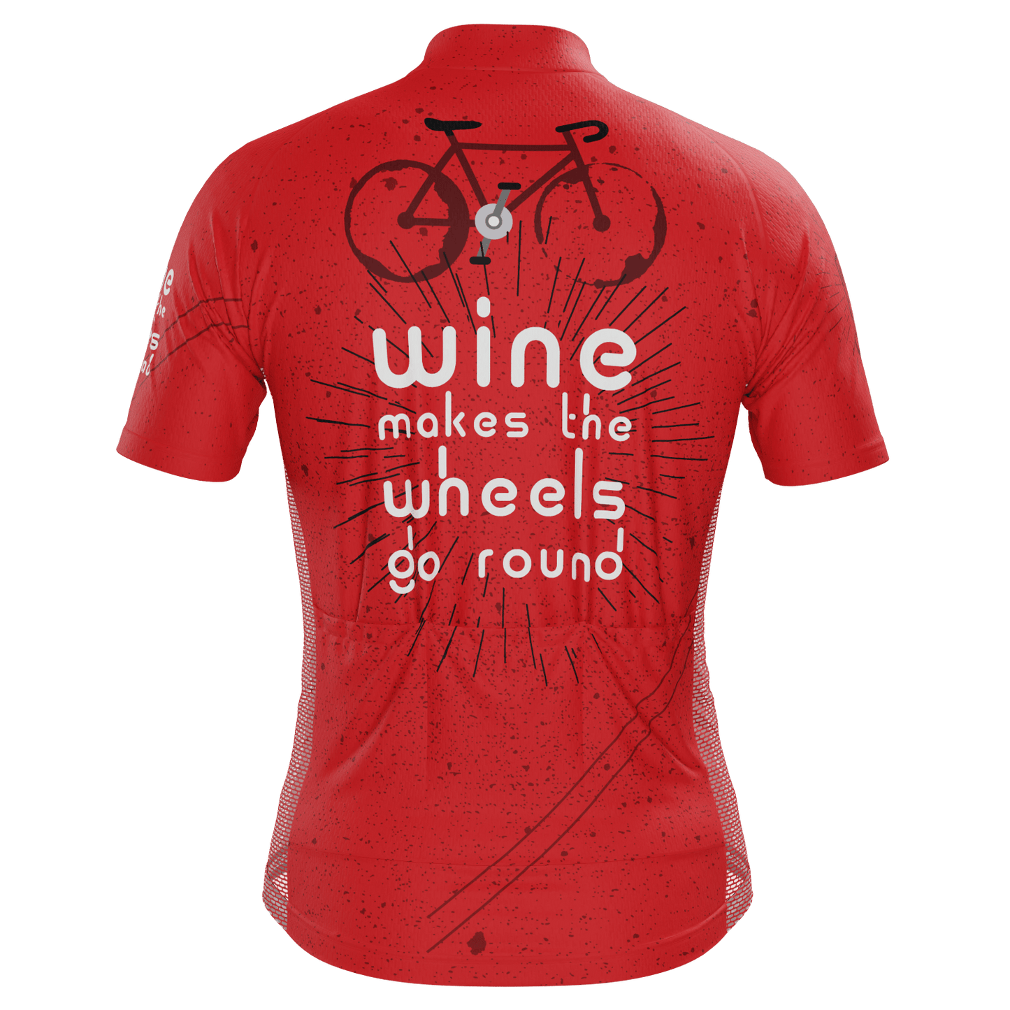 Men's Wine Makes the Wheels Go Round Short Sleeve Cycling Jersey