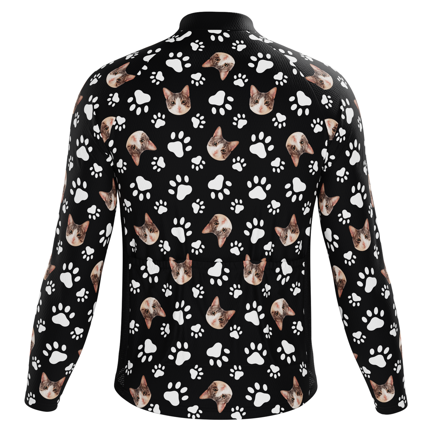 Men's Custom Pet Paws Design Personalized Long-Sleeve Cycling Jersey