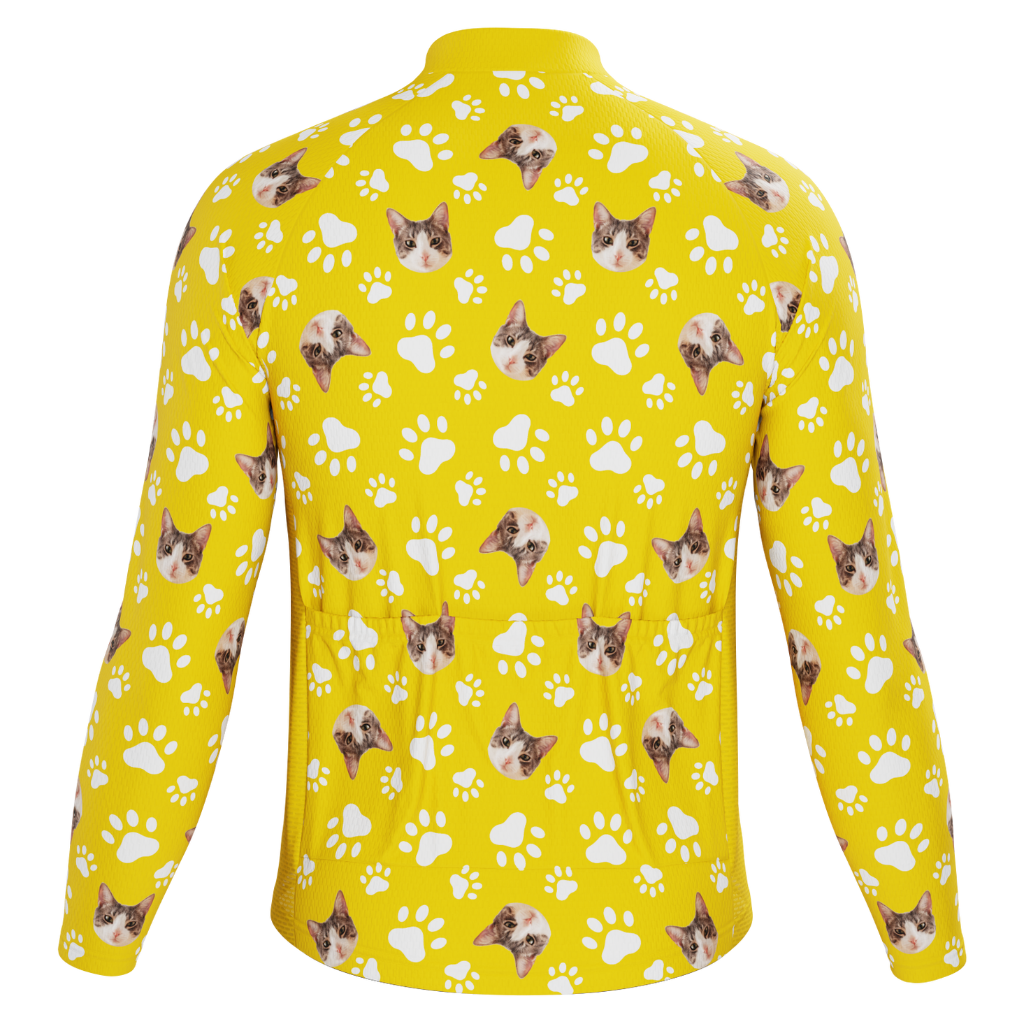 Men's Custom Pet Paws Design Personalized Long-Sleeve Cycling Jersey