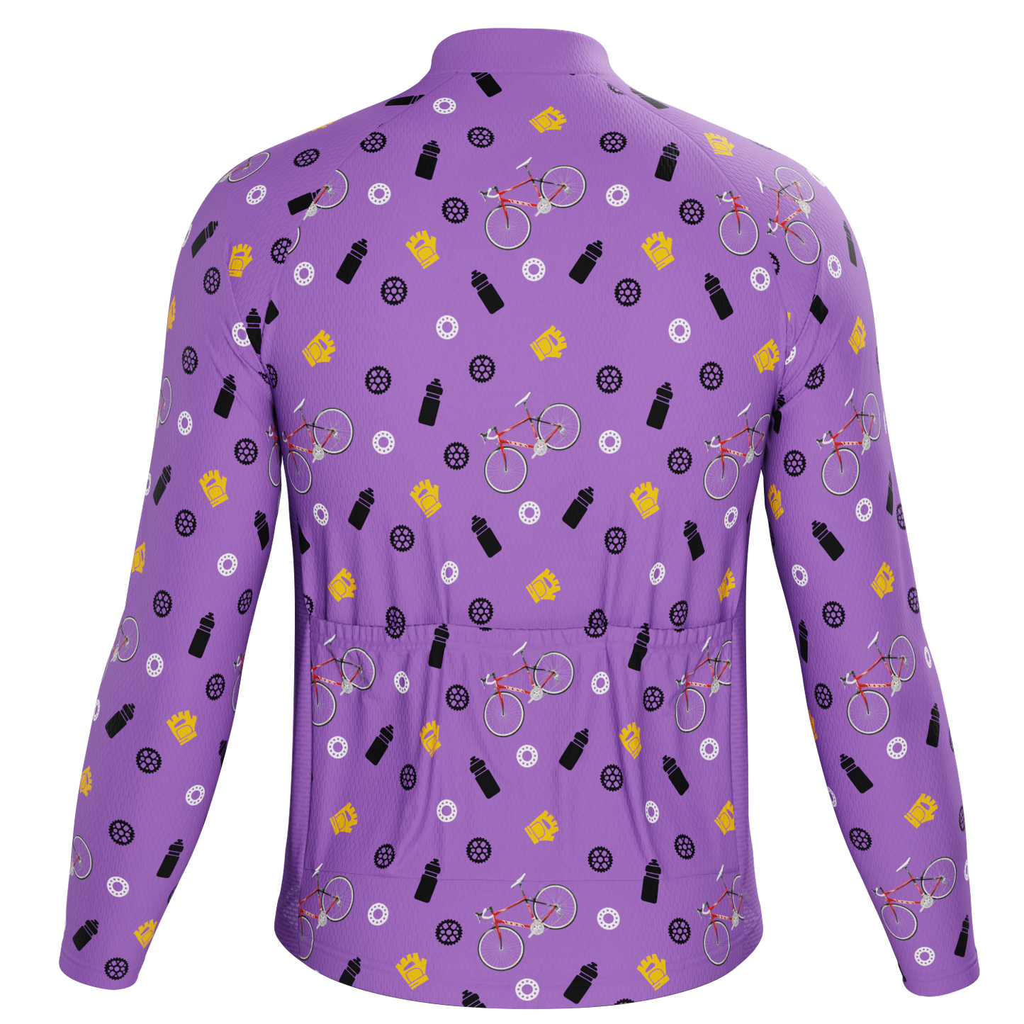 Men's Custom Bike & Gears Design Personalized Long Sleeve Cycling Jersey