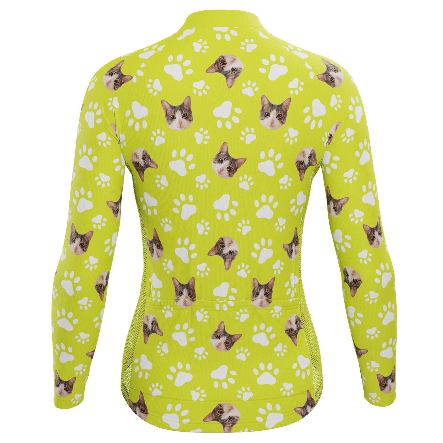 Women's Custom Pet Paws Design Personalized Long Sleeve Cycling Jersey