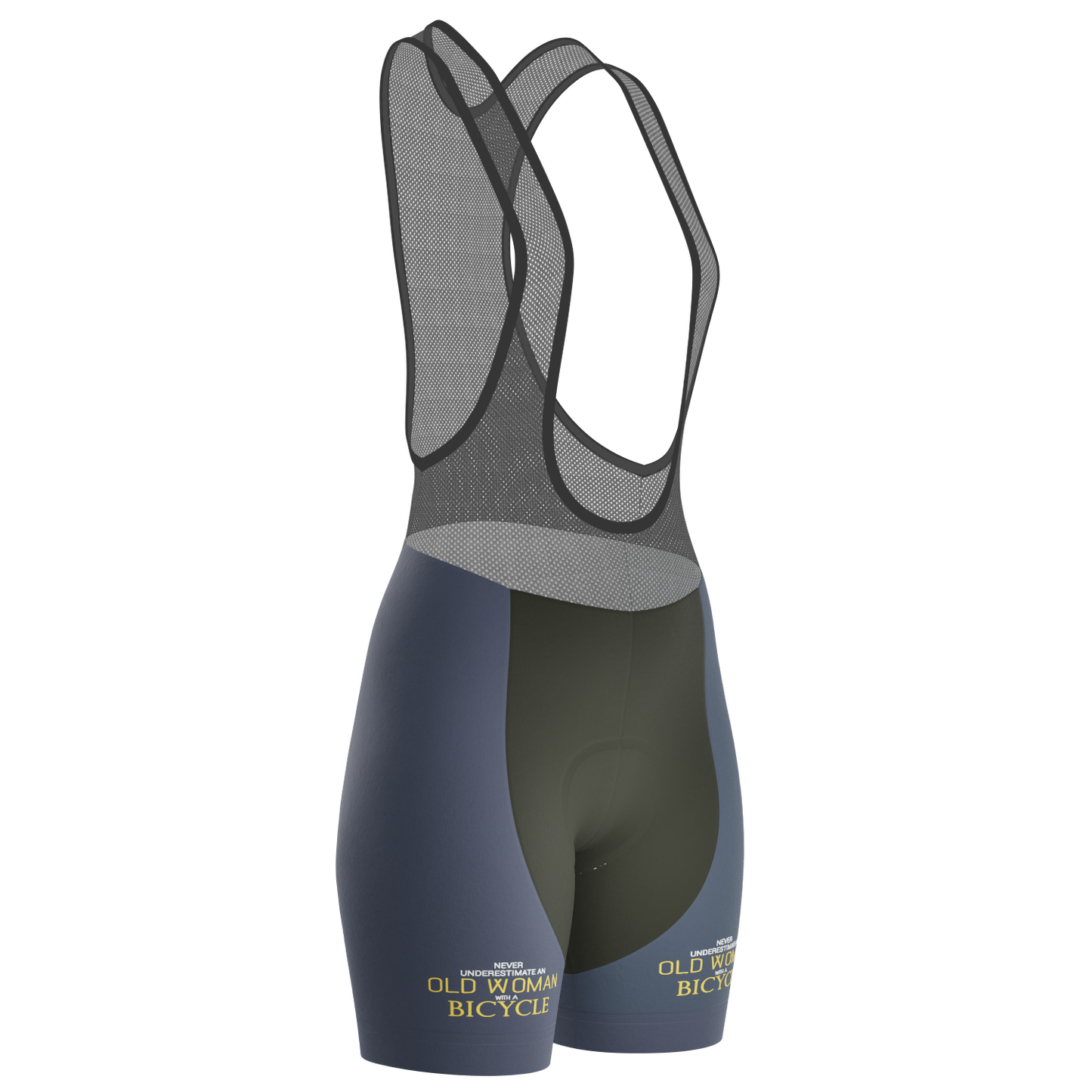 Women's Never Underestimate an Old Woman Gel Padded Cycling Bib