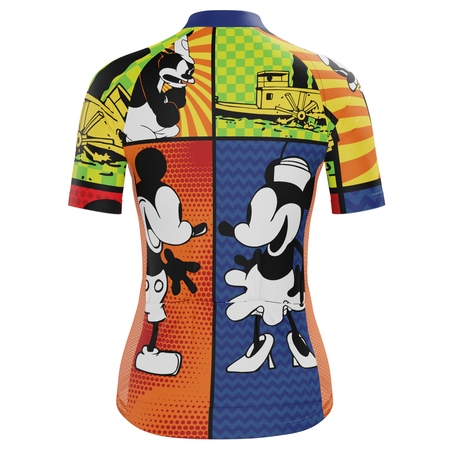 Women's Steamboat Willie Comic Vignettes Short Sleeve Cycling Jersey
