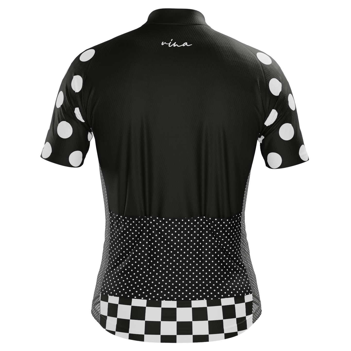 Men's The "Nina" Polka Dot Checkered Short Sleeve Cycling Jersey