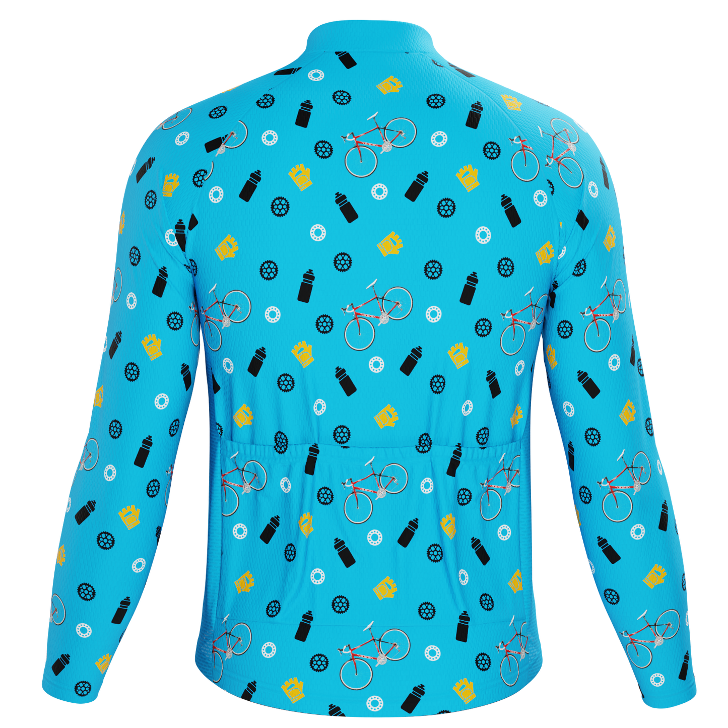 Men's Custom Bike & Gears Design Personalized Long Sleeve Cycling Jersey