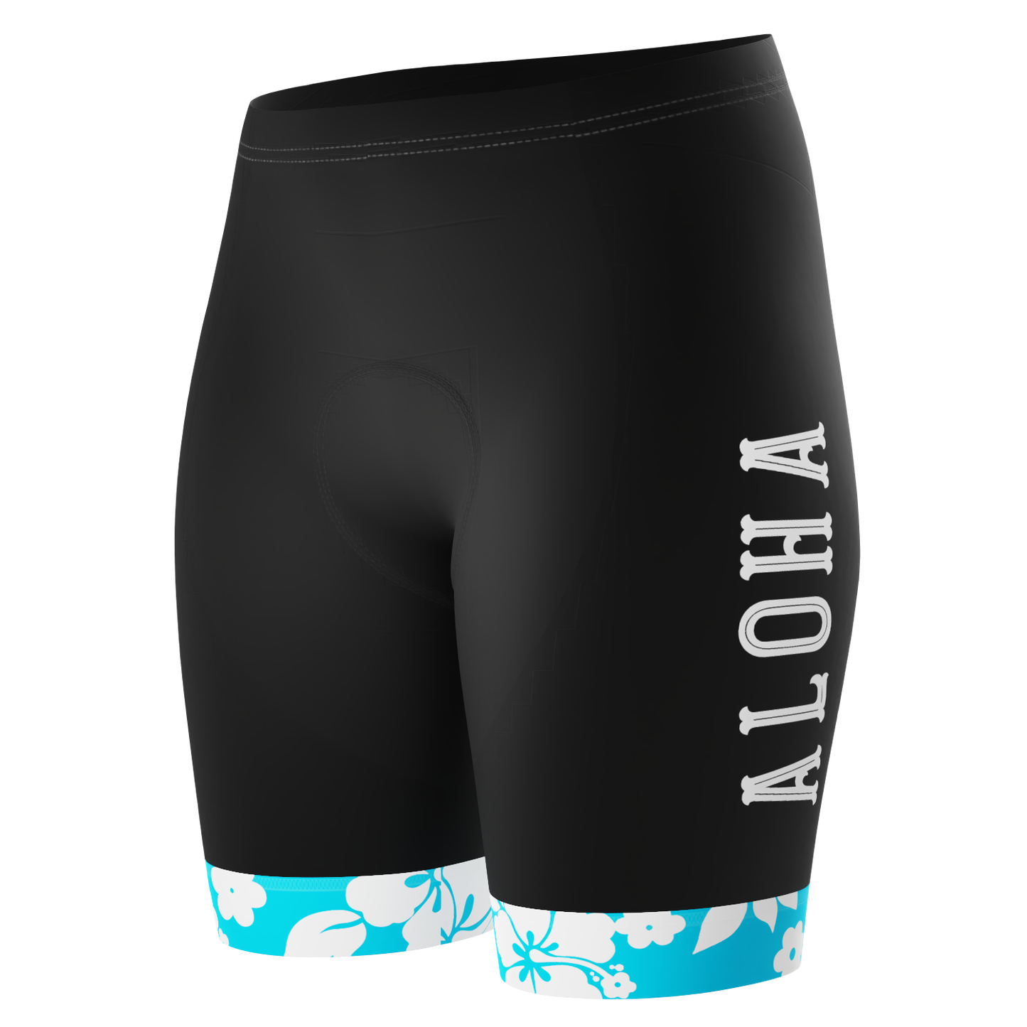 Women's Hawaiian Aloha Floral Gel Padded Cycling Shorts