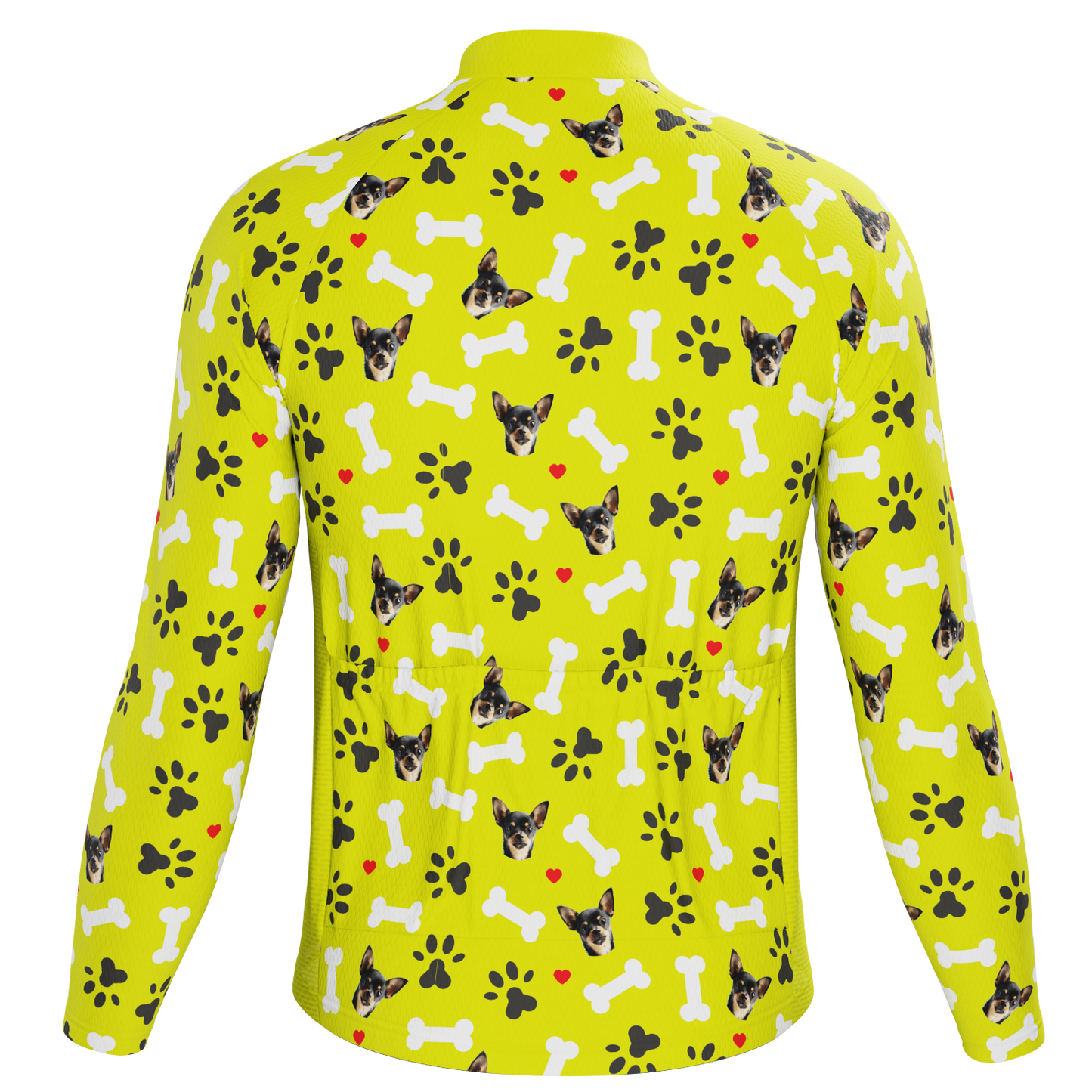 Men's Custom Pet Bones Design Personalized Long-Sleeve Cycling Jersey