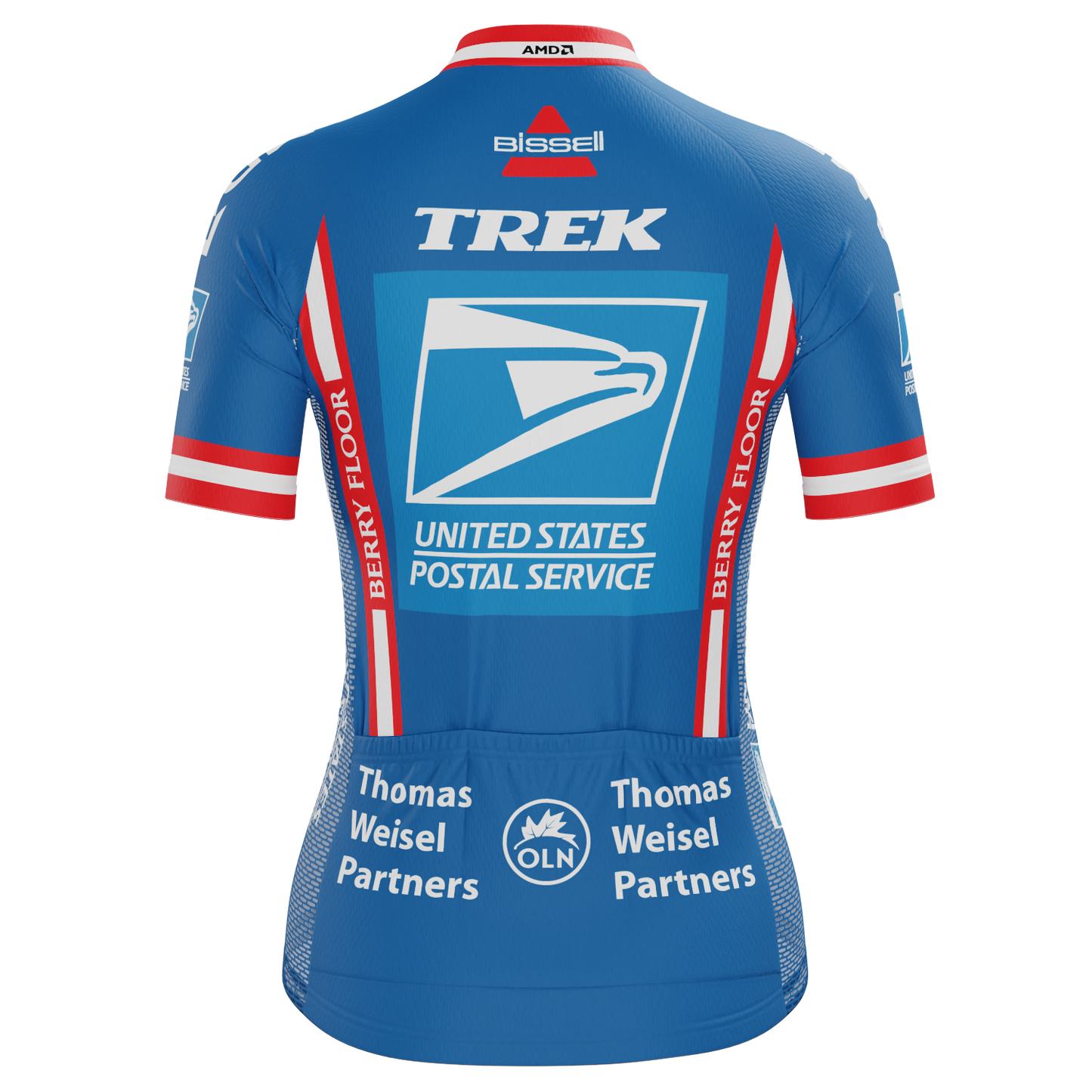 Women's Retro US Postal Short Sleeve Cycling Jersey