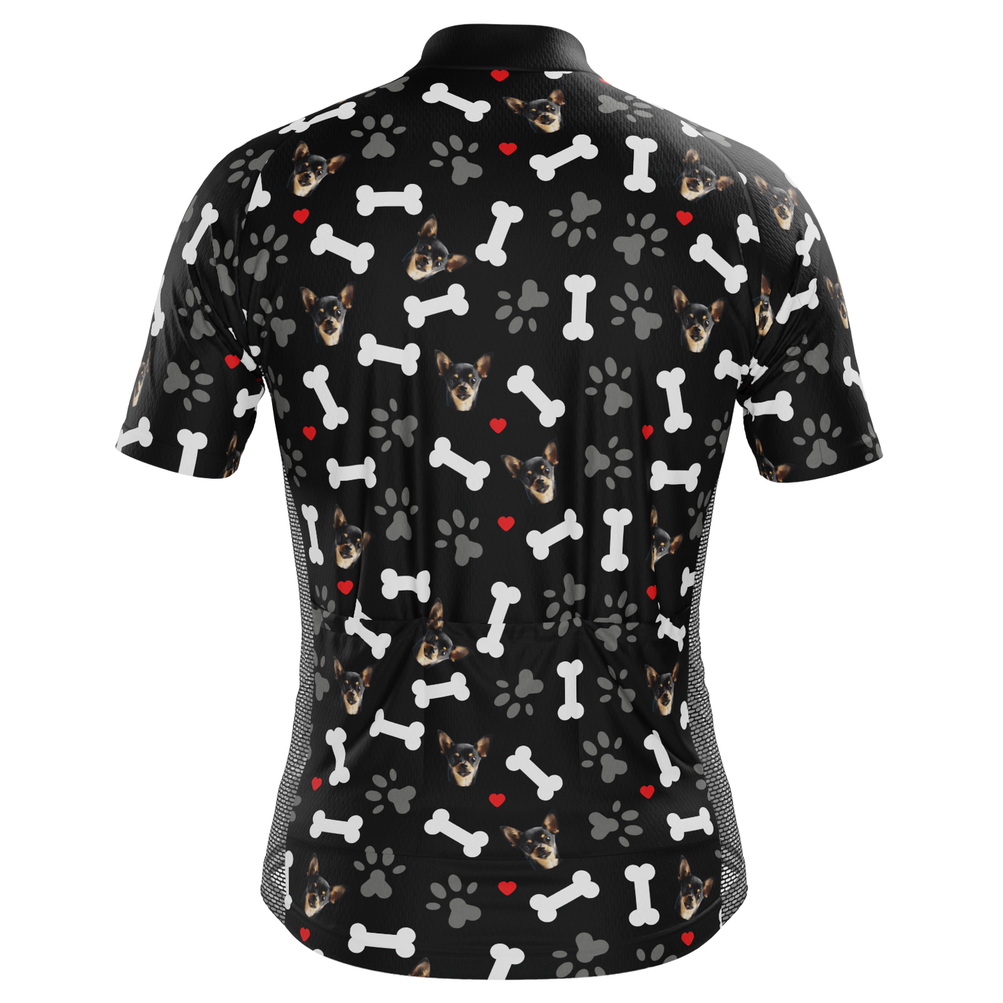 Men's Custom Pet Bones Design Personalized Short-Sleeve Cycling Jersey