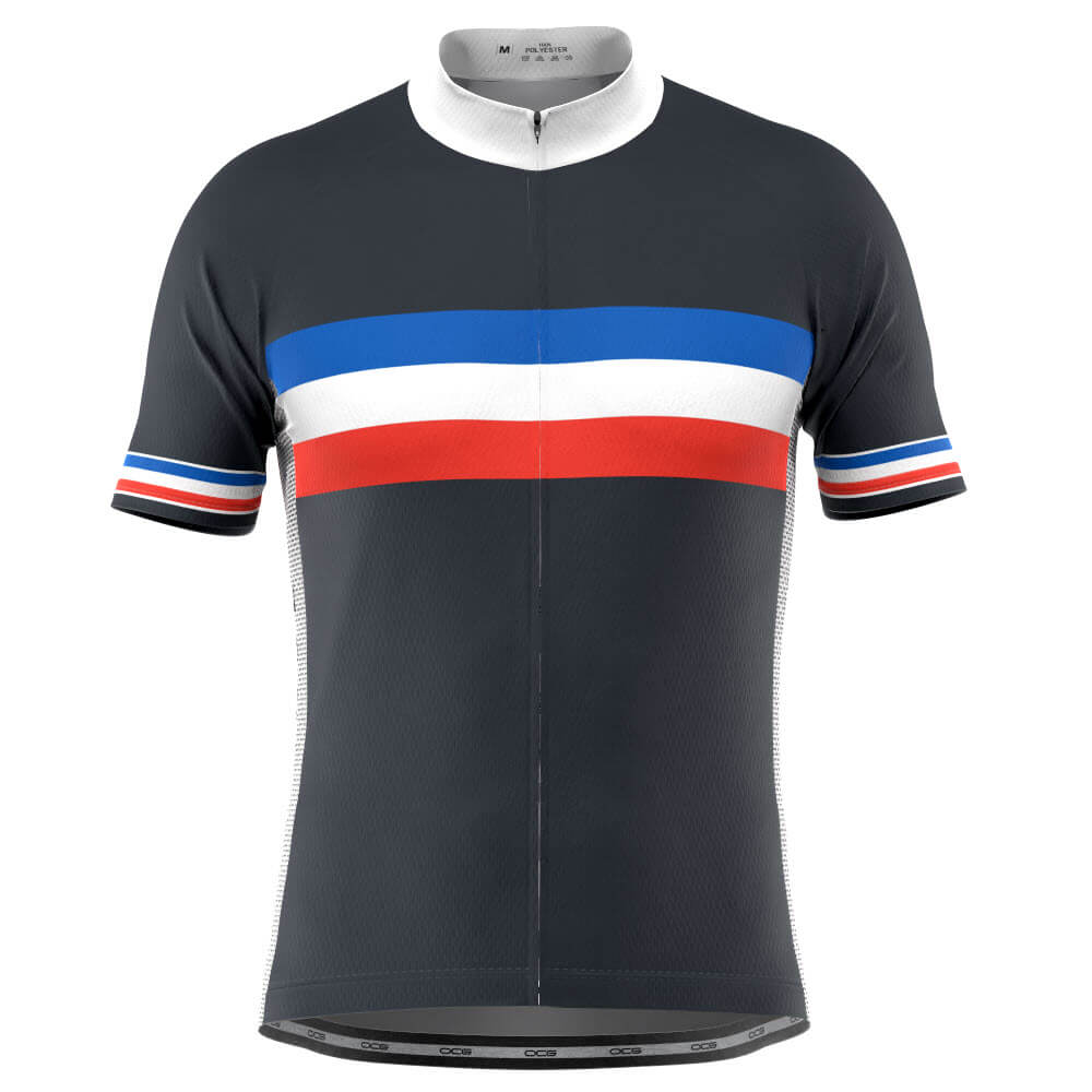 Men's France National Flag Short Sleeve Cycling Jersey