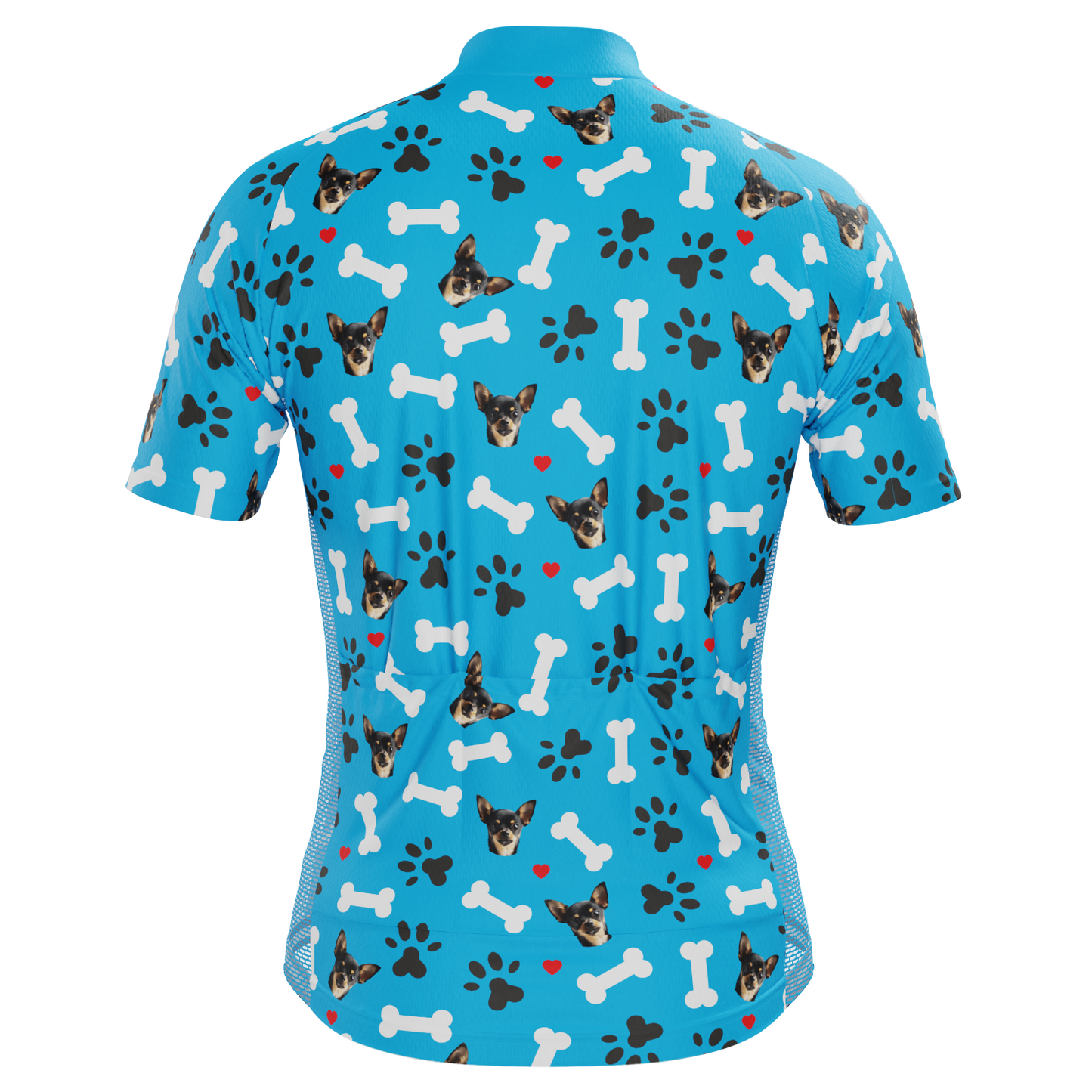 Men's Custom Pet Bones Design Personalized Short-Sleeve Cycling Jersey