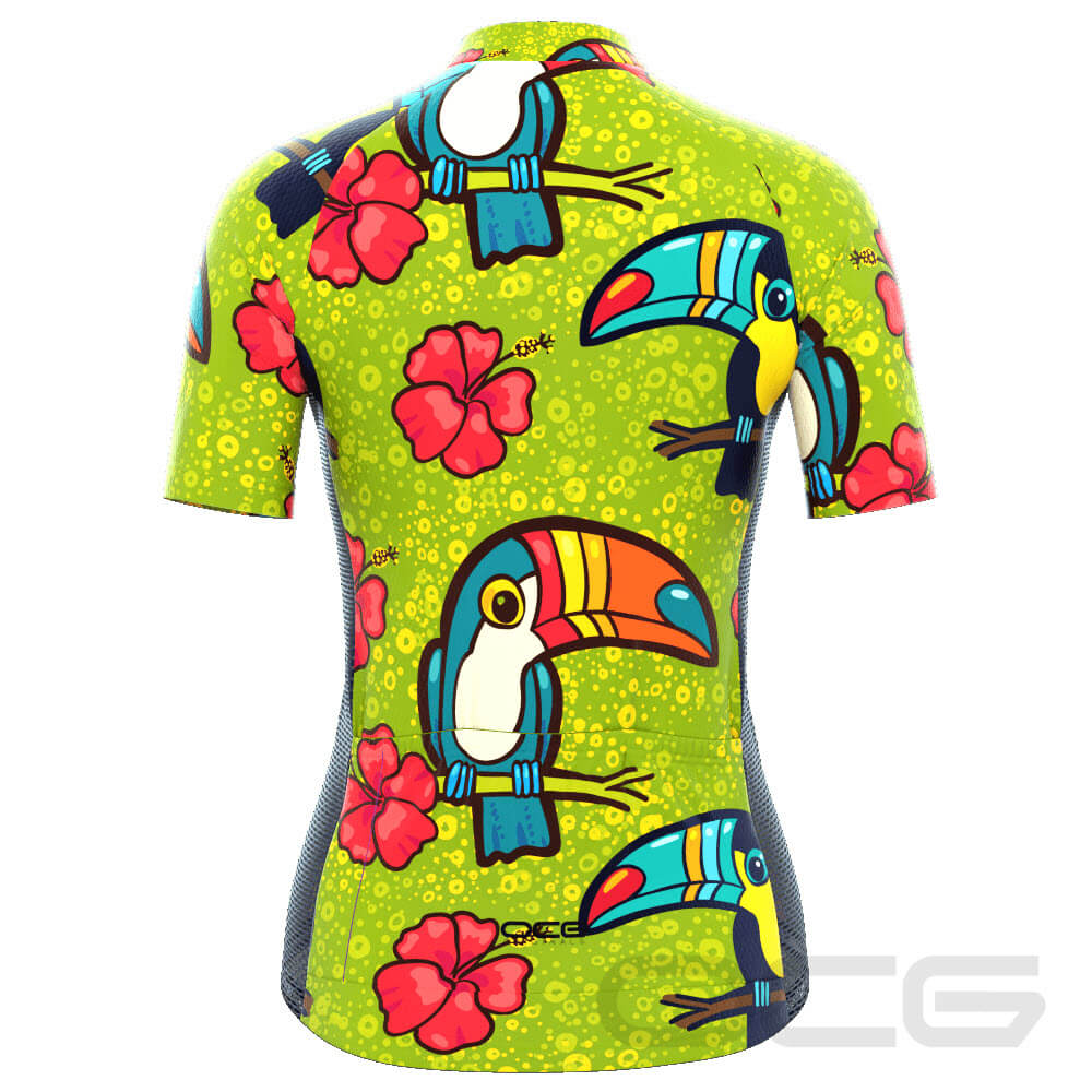 Women's Tucan Hibiscus Short Sleeve Cycling Jersey