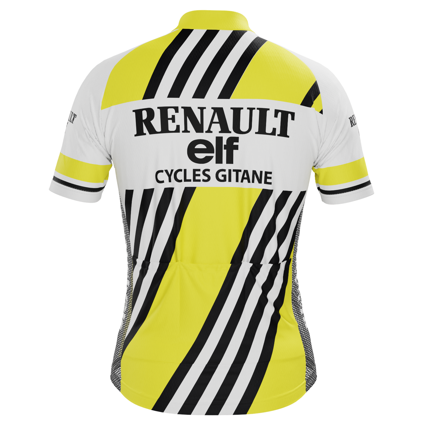 Men's Retro Auto Yellow Short Sleeve Cycling Jersey