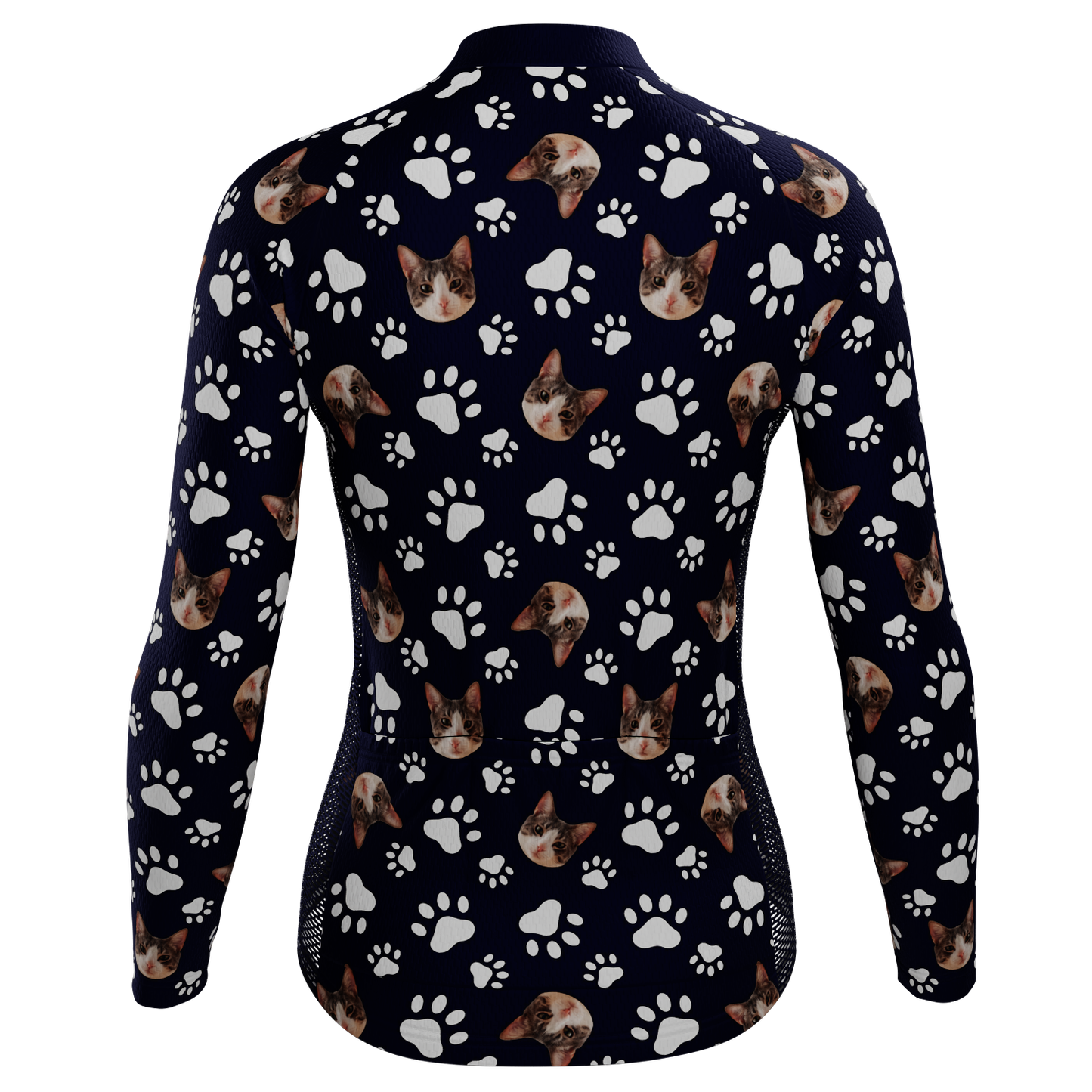 Women's Custom Pet Paws Design Personalized Long Sleeve Cycling Jersey