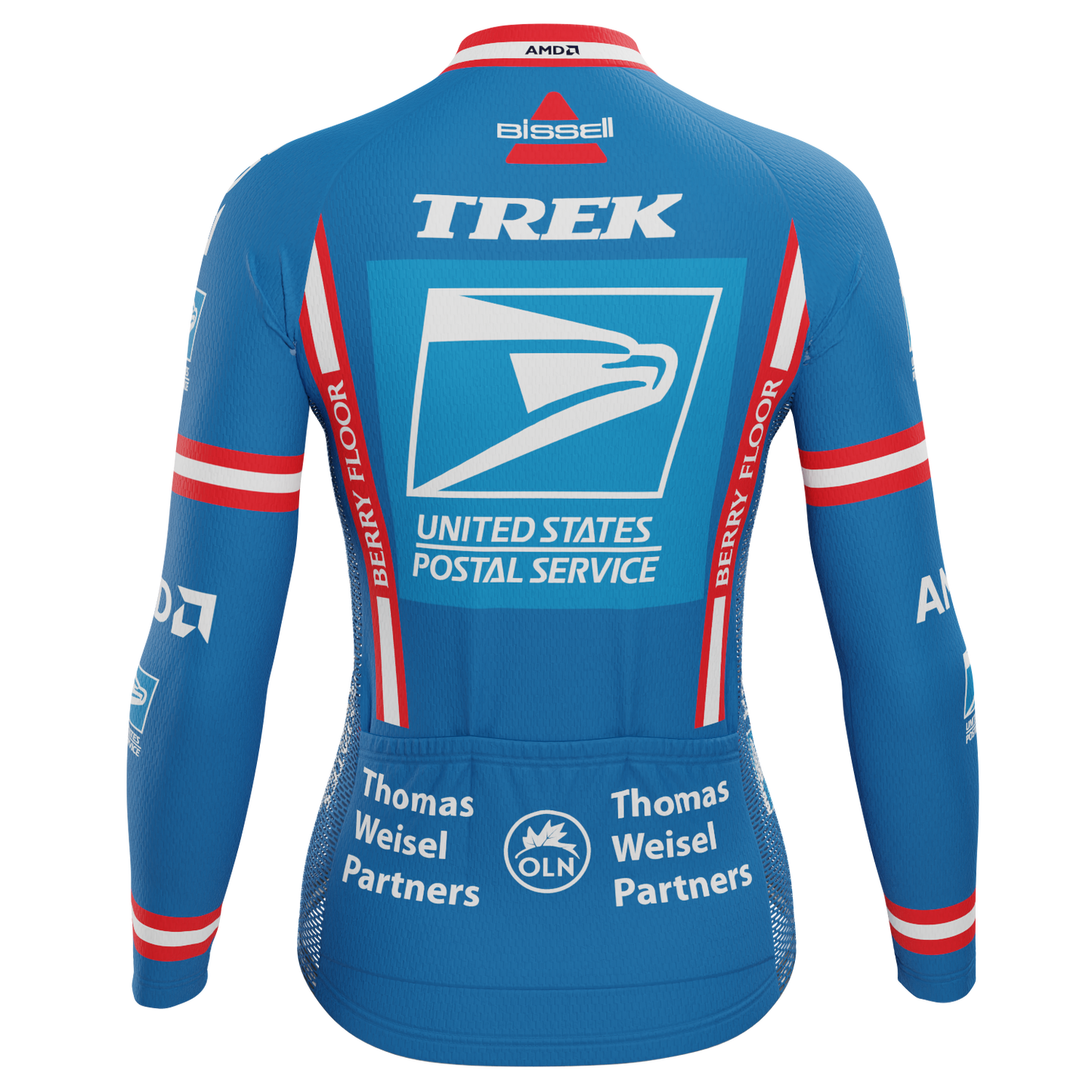 Women's Retro US Postal Long Sleeve Cycling Jersey
