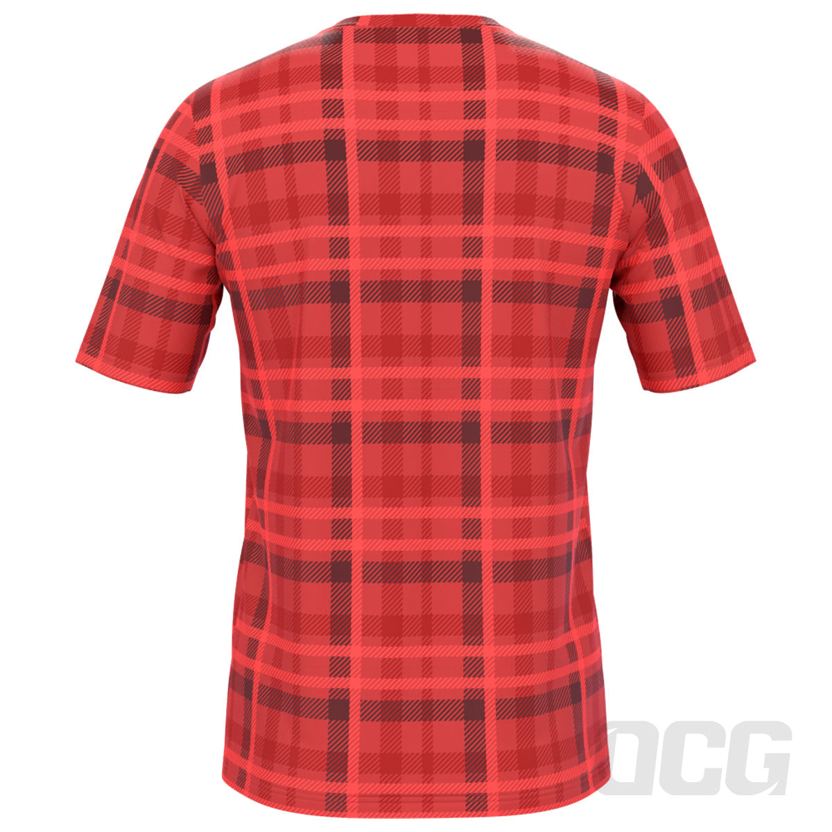 Men's Plaid Tartan Short Sleeve Running Shirt