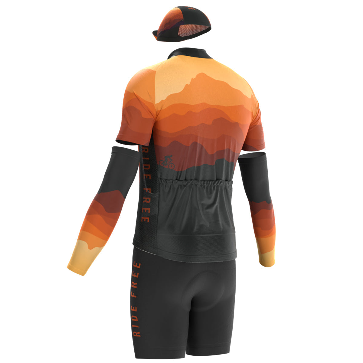 Men's Ride Free Sunset 4 Piece Cycling Kit