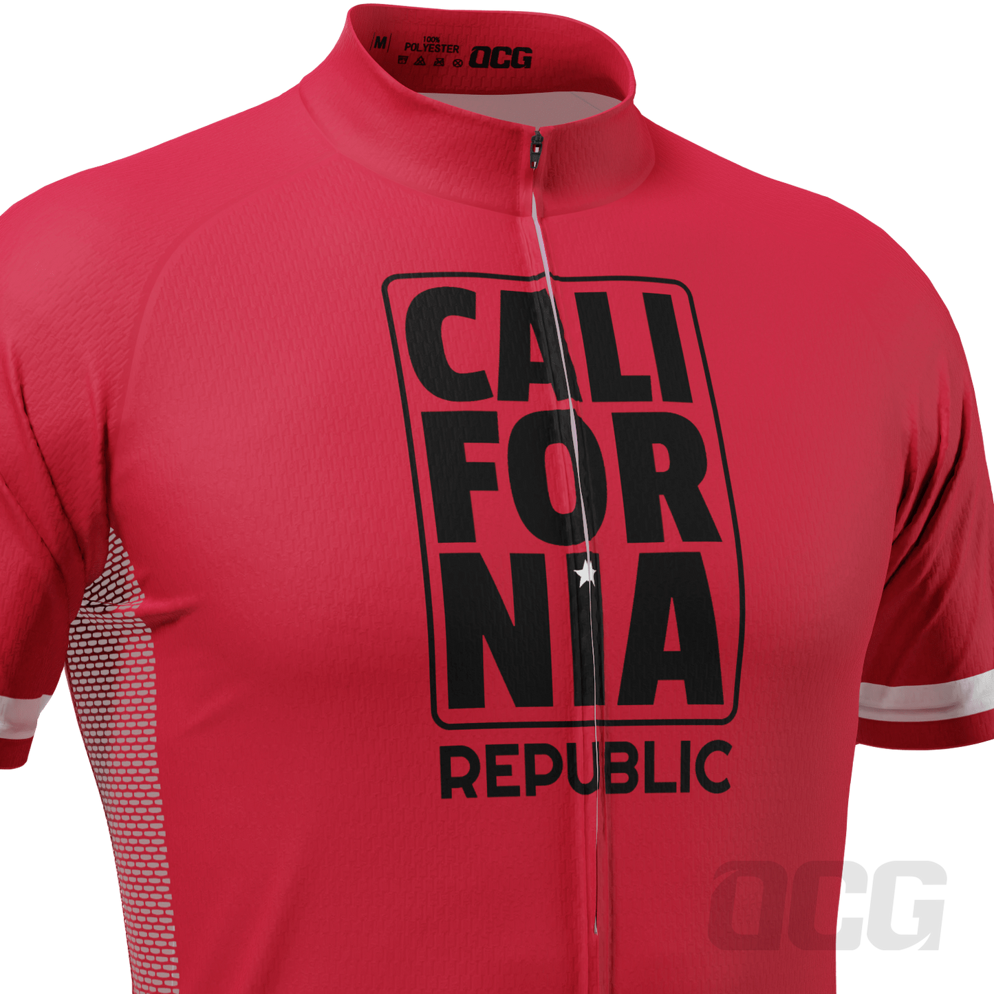 Men's California Republic Series 1 (Red) Short Sleeve Cycling Jersey