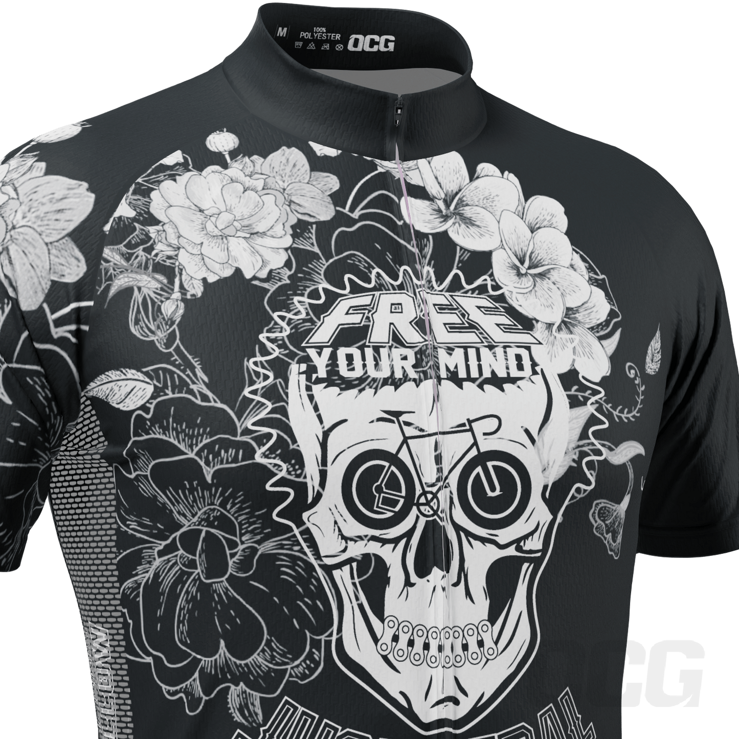 Men's Free Your Mind Skull Short Sleeve Cycling Jersey